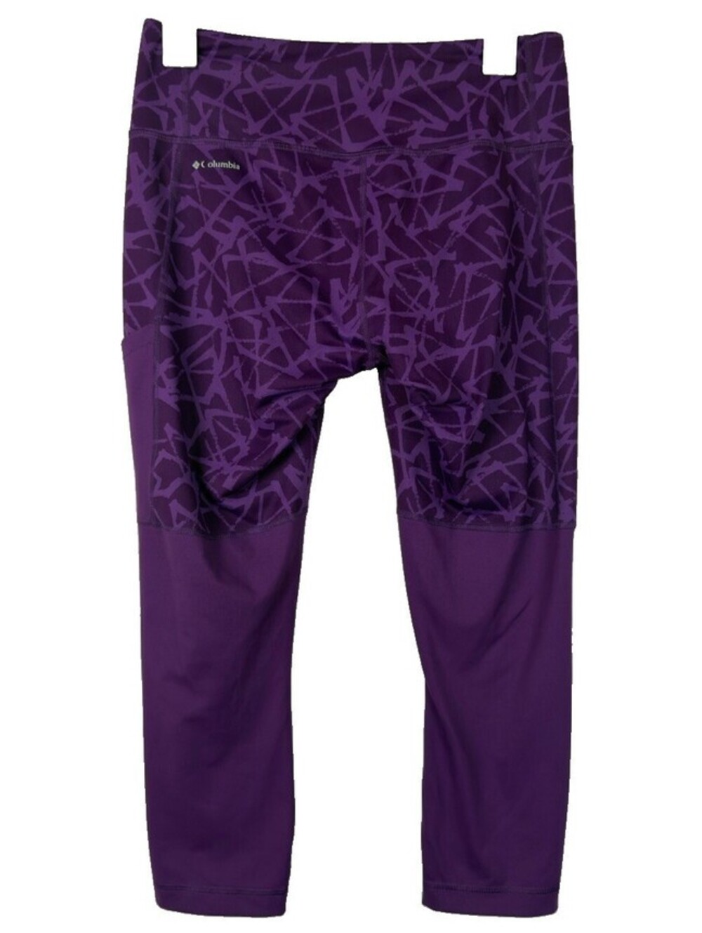 Columbia Capri Leggings Womens Small Purple Geometric Print Stretch Athletic